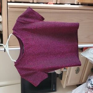 Wild Fable Purple Metallic Cropped Blouse Size M